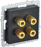 Розетка аудио без рамки IEK Brite РА10-БрЧ 4-м. черный картинка